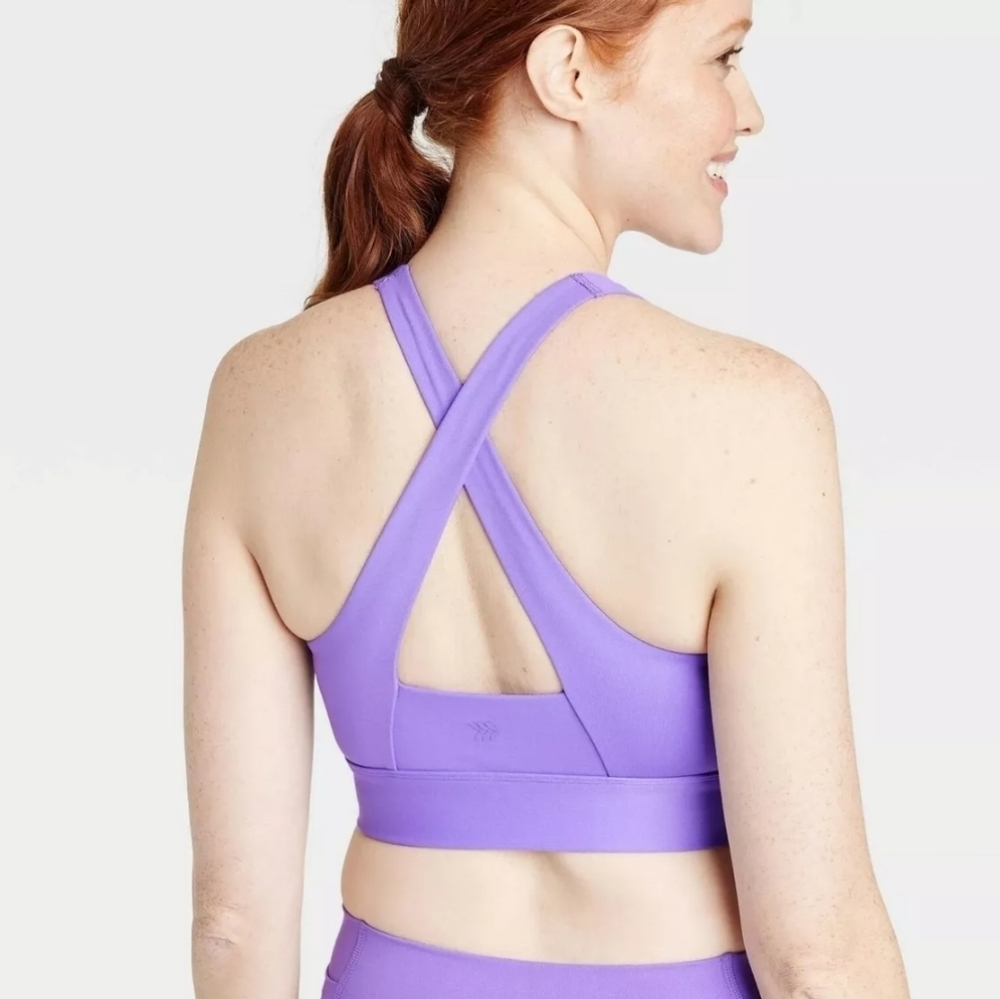 All In Motion Medium Support Square Neck Crossback Bra - Picture 3 of 6